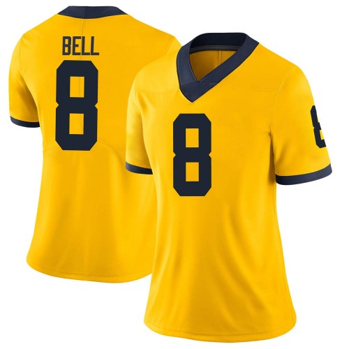 Ronnie Bell Michigan Wolverines Women's NCAA #8 Maize Limited Brand Jordan College Stitched Football Jersey FPU4654KH